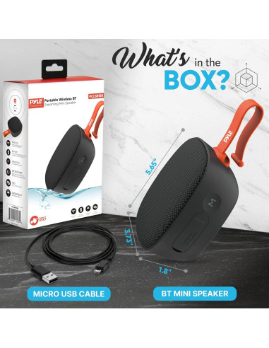 Altavoz Bluetooth Pyle PCLSB1BK.7 Portátil Impermeable IPX7