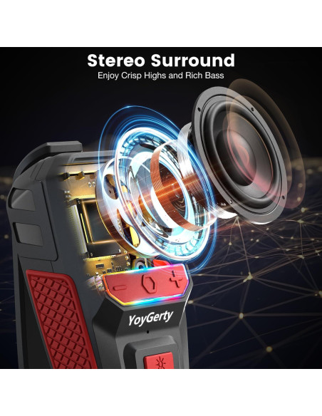 Altavoz Bluetooth 5.4 Yoygerty BH127A Resistente al Agua IPX6