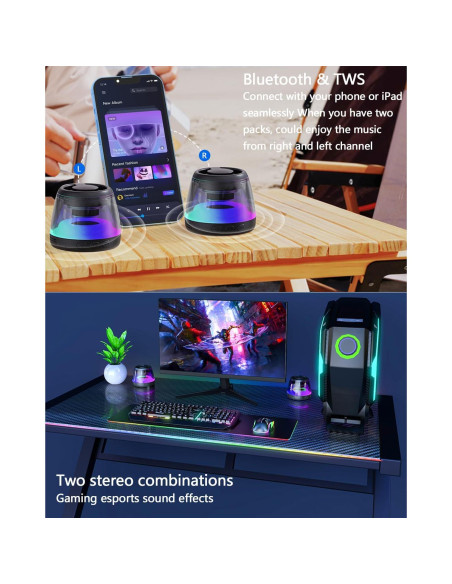 Altavoz Bluetooth Magnético ORUNO Inalámbrico con Luz RGB