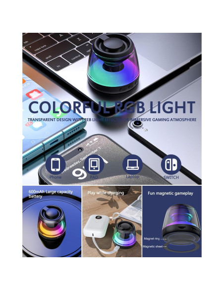 Altavoz Bluetooth Magnético ORUNO Inalámbrico con Luz RGB