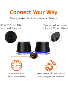 Altavoces Multimedia Bluetooth Amazon Basics FA620BT 2.0 2