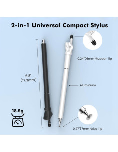 Bolígrafo Stylus 2 en 1 MEKO Alta Sensibilidad para Pantallas Táctiles 2