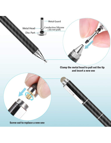 Bolígrafo Estilográfico Capacitivo Yacig 4 en 1 Negro