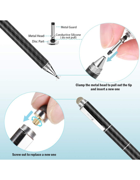 Bolígrafo Estilográfico Capacitivo Yacig 4 en 1 Negro