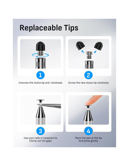 Set de 5 Stylus MYSTILUCK con 14 Puntas para Pantallas Táctiles