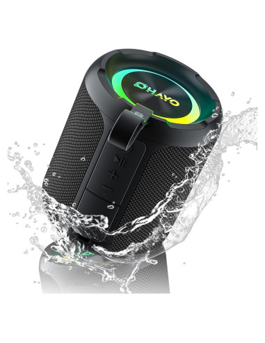 Altavoz Bluetooth Portátil OHAYO 40W Impermeable IPX7 con Luces RGB