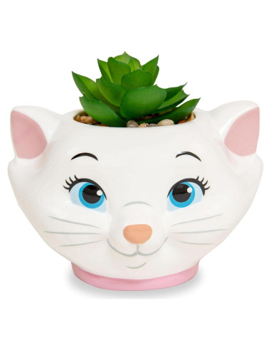 Maceta Cerámica Silver Buffalo Aristogatos Marie 11.4cm con Suculenta