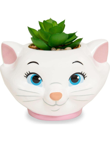 Maceta Cerámica Silver Buffalo Aristogatos Marie 11.4cm con Suculenta