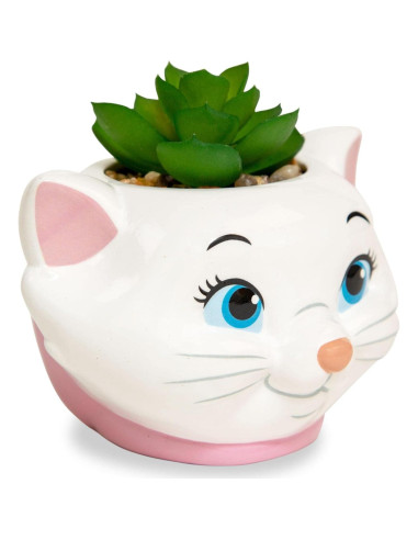 Maceta Cerámica Silver Buffalo Aristogatos Marie 11.4cm con Suculenta