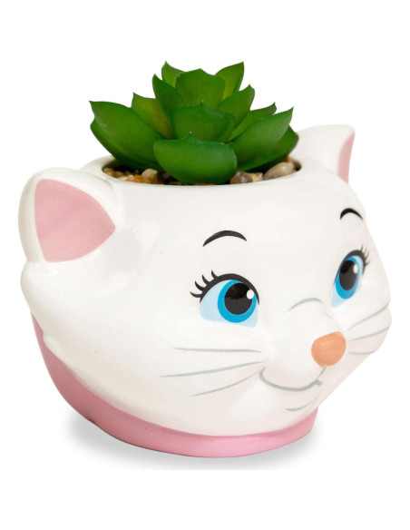 Maceta Cerámica Silver Buffalo Aristogatos Marie 11.4cm con Suculenta