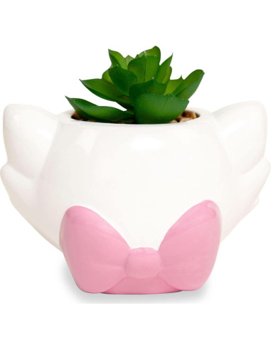 Maceta Cerámica Silver Buffalo Aristogatos Marie 11.4cm con Suculenta