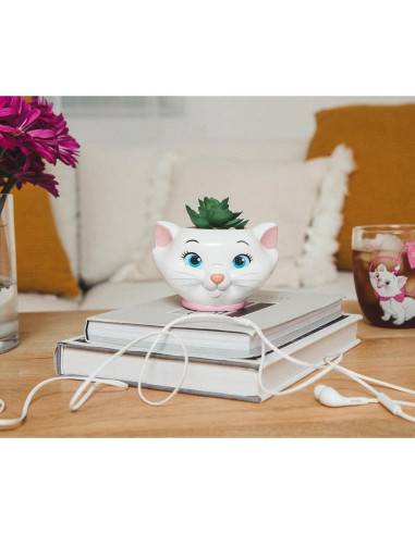 Maceta Cerámica Silver Buffalo Aristogatos Marie 11.4cm con Suculenta