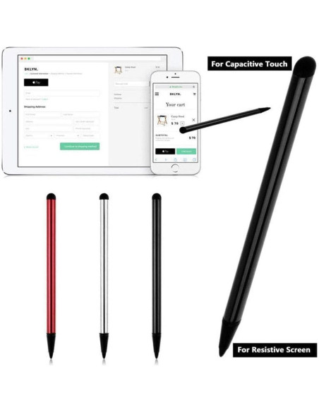 2 Bolígrafos Estilográficos Weicoca Táctiles Negros Alta Precisión