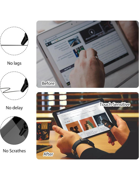 3 Estilógrafos de Silicona Táctil PKRFCJ para Tablets y Móviles
