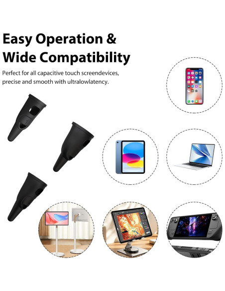 3 Estilógrafos de Silicona Táctil PKRFCJ para Tablets y Móviles