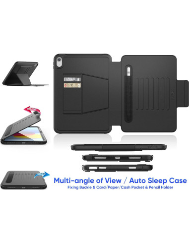 Estuche SEYMAC para iPad 11"/10.9" A16 Generación 2025/2022 Negro