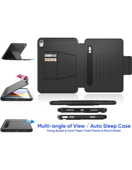 Estuche SEYMAC para iPad 11"/10.9" A16 Generación 2025/2022 Negro