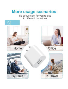 Paquete de 3 Cargadores de Pared USB Doble Puerto 12W Blanco 2