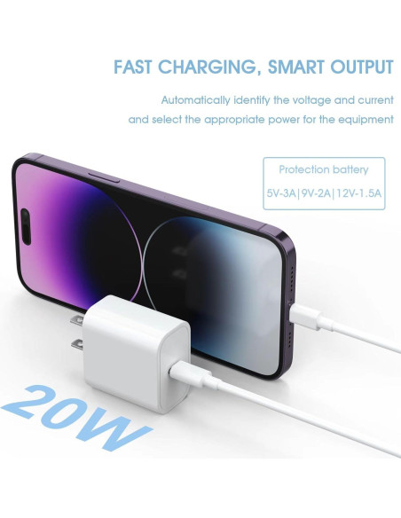 Cargador Rápido USB C iGENJUN 20W 4 Pack Adaptador Blanco