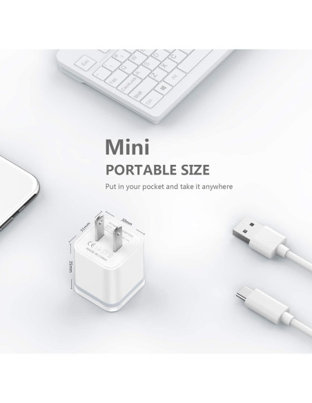 Cargador de Pared USB Doble Puerto 2.1A 5-Pack XT5549