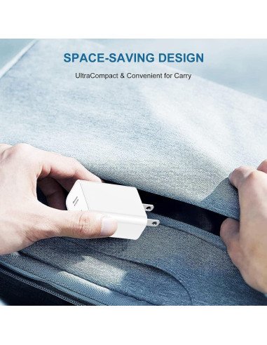 Cargador Rápido USB-C Doble Puerto 20W 2-Pack Blanco