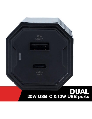 Cargador de pared rápido USB-C Cummins 32W doble puerto