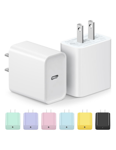 Cargador USB C 20W STAMISH para iPhone 16 y más - 2 Pack