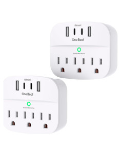 Extensor de Enchufe One Beat 2 Pack con USB y Protector