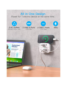 Extensor de Enchufe One Beat 2 Pack con USB y Protector 2