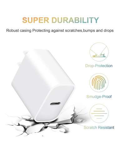 Cargador USB C 20W STAMISH para iPhone 16 y más - 2 Pack