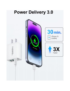 Cargador USB C 40W 2-Pack Aeidegut 4 Puertos Rápido 2