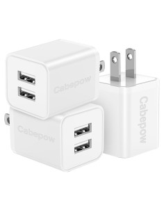 Cargador de Pared USB Dual 5V 2.4A Cabepow - Blanco