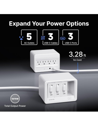 Estación de Carga 11-en-1 Gitryin con 3 Cargadores Type-C