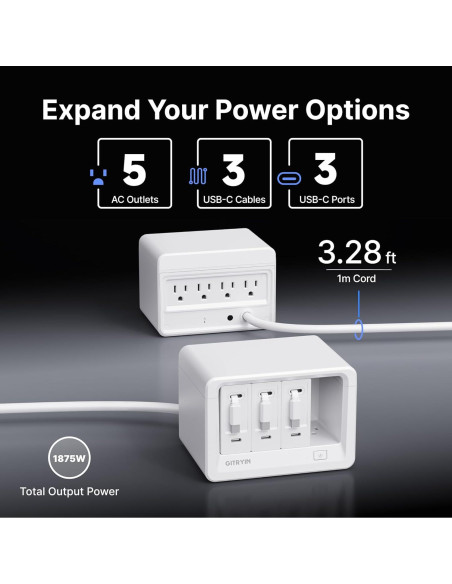 Estación de Carga 11-en-1 Gitryin con 3 Cargadores Type-C