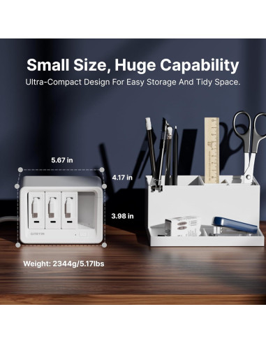 Estación de Carga 11-en-1 Gitryin con 3 Cargadores Type-C