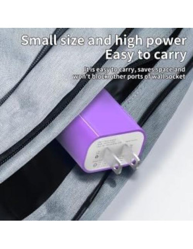 3Pack Cargador USB C 20W iGENJUN Adaptador Rápido Púrpura