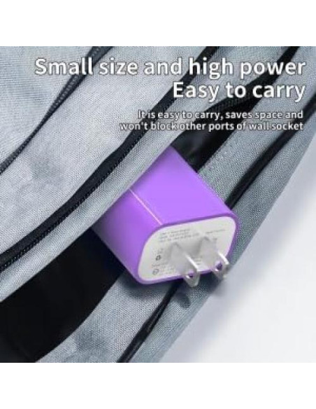 3Pack Cargador USB C 20W iGENJUN Adaptador Rápido Púrpura