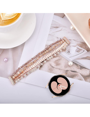 Pulsera Boho de Perlas VISOOM para Samsung Galaxy Watch 40/44mm
