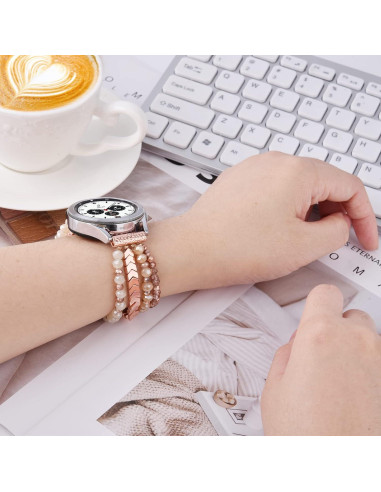 Pulsera Boho de Perlas VISOOM para Samsung Galaxy Watch 40/44mm