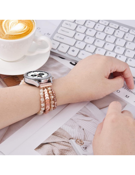 Pulsera Boho de Perlas VISOOM para Samsung Galaxy Watch 40/44mm