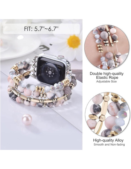 Pulsera Boho de Perlas VISOOM para Apple Watch 38-42mm