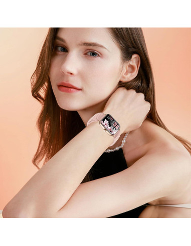 Banda Magnética de Nylon 22mm LeyuBand Rosa para Reloj Inteligente