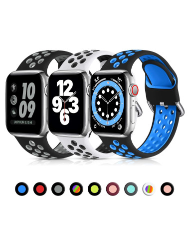 Correas Deportivas de Silicona Lerobo 3 Pack para Apple Watch