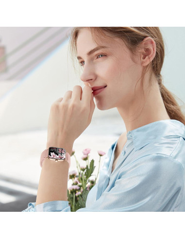 Banda Magnética de Nylon 22mm LeyuBand Rosa para Reloj Inteligente