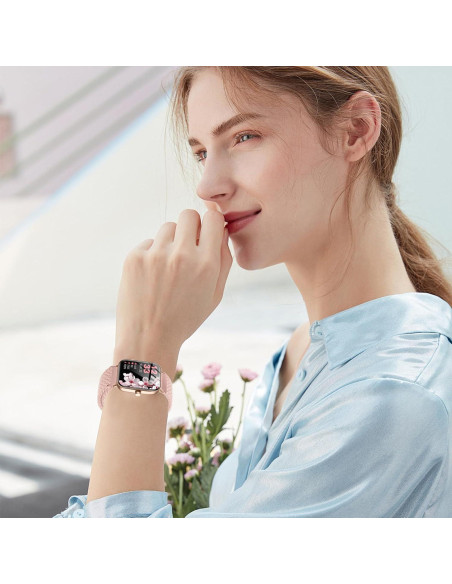 Banda Magnética de Nylon 22mm LeyuBand Rosa para Reloj Inteligente Banda Magnética de Nylon 22mm LeyuBand Rosa para Reloj Inteligente