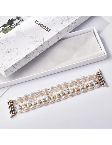 Pulsera Boho VISOOM para Apple Watch 38-42mm Oro Champán