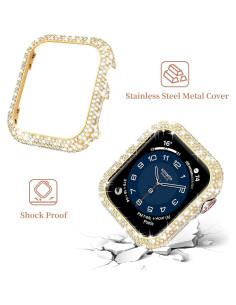 Funda de Metal Brillante Mosonio para Apple Watch 40mm Dorado 2