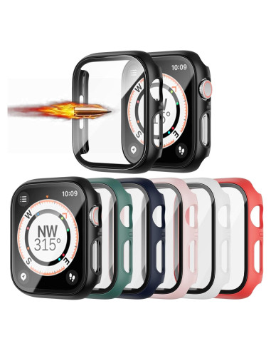 Paquete de 6 Carcasas Duras JZK para Apple Watch 42mm con Protector