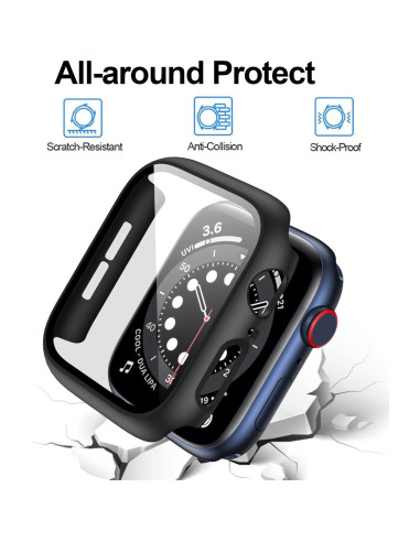 Paquete de 6 Carcasas Duras JZK para Apple Watch 42mm con Protector