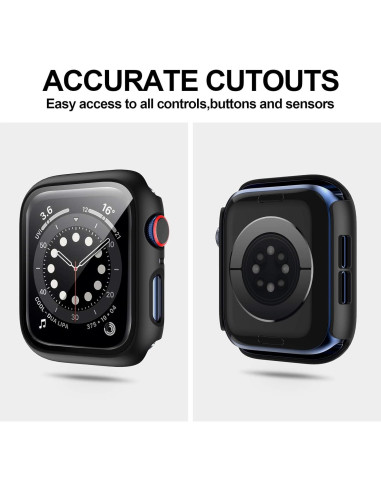 Paquete de 6 Carcasas Duras JZK para Apple Watch 42mm con Protector